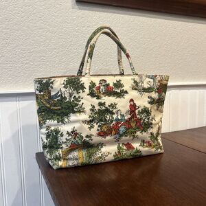 Vintage Margaret Smith Handbag Floral Ladies Cottage Gardiner Maine Top Handle